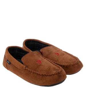Men's Farah Nicken Moccasin Slippers in Tan