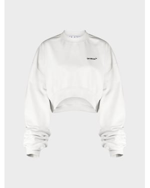 Off-White For All Helv Cropped Over Crewneck White