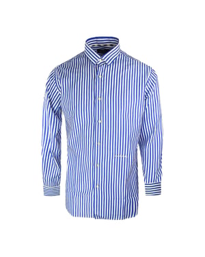 Aquascutum Heren Gestreept Overhemd Met Lange Mouwen (Blauw)