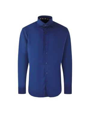 Aquascutum Effen herenoverhemd met lange mouwen (Royaal Blauw)