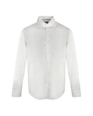 Aquascutum Effen shirt met lange mouwen en logo voor heren (Wit)
