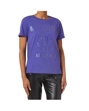 Moschino Heren Dubbel Vraagteken T-Shirt (Paars)