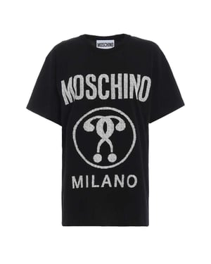 Moschino Heren Logo Vraagteken T-shirt (Zwart)