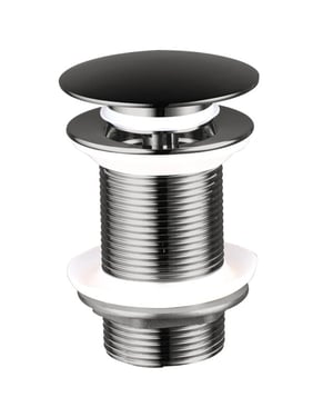 Vtw Living clickwaste afvoerplug gun metal grijs 5/4 met overloopgat