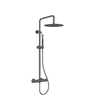 Vtw Living regendouche gun metal 30 cm thermostatische mengkraan