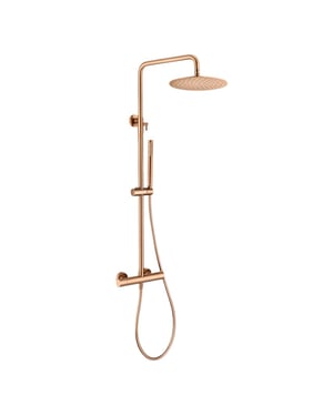Vtw Living regendouche set met thermostatische mengkraan brons 25 cm