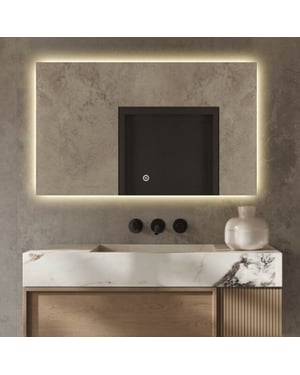 Vtw Living badkamerspiegel met verlichting en verwarming spiegel 100 x 60