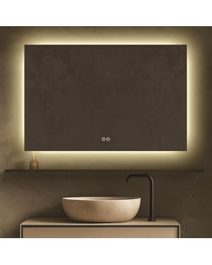 Vtw Living badkamerspiegel met verlichting en verwarming spiegel 100 x 60
