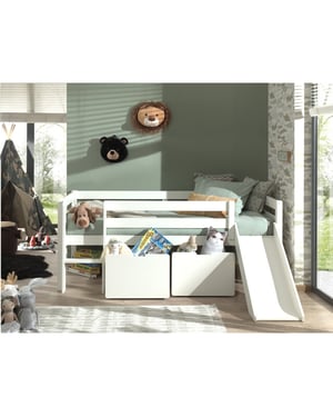 Lucevi pino halfhoogslaper h85cm met glijbaan 90 x 200 cm pino set van 2