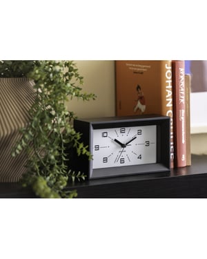 Karlsson wekker lujo rectangle black & bright red