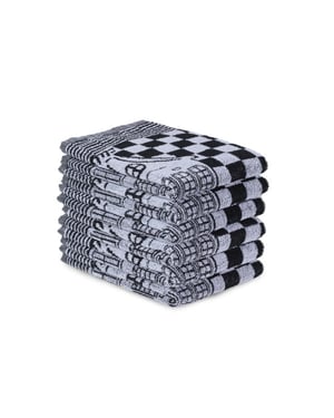 DoubleDry Luxe keukenhanddoeken set 6 stuks 50x50 cm 100% katoen hoge