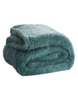 DoubleDry Teddy fleece deken ultrazacht 130x170 groen
