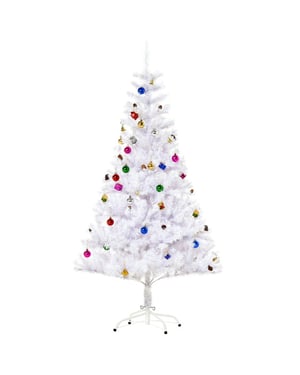 Homcom Te kunstkerstboom kant-en-klaar met decoratie Ø85cm 150 cm -