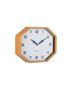 Karlsson wandklok modern factory octagon ochre yellow & navy blue