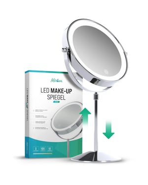Mirlux Make-up spiegel hoogte verstelbaar chrome 1-10x vergroting