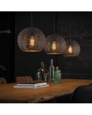 Hoyz Hoyz hanglamp 3x Ø26 half ronde metalen hanglampen armor burned finish