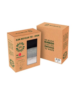 Kronstadt Elon recycled cotton 3-pack t-shirt ks3348 grey/white/black