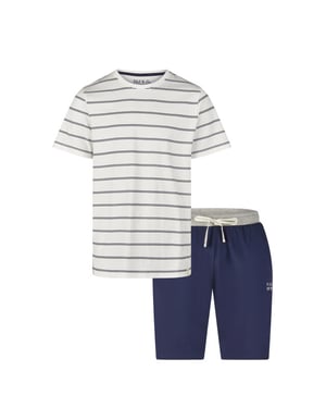 Phil & Co Heren shortama korte pyjama set gestreept