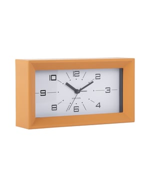 Karlsson wekker lujo rectangle ochre yellow & navy blue