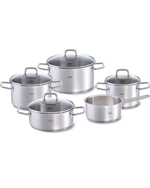 Fissler Viseo kookpannenset 5 delig rvs met glazen deksels