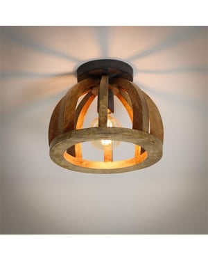 Hoyz Hoyz plafondlamp gebogen houten spijl massief mangohout
