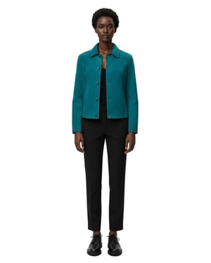 Ashley Suede Jacket in Turquoise