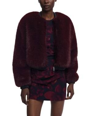 Faux Fur Bordeau Jacket