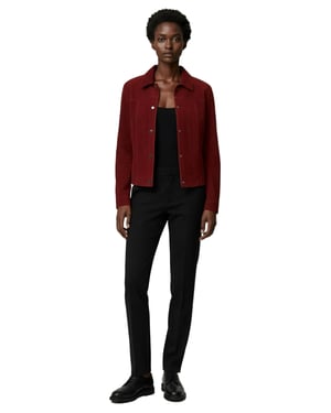 Ashley Suede Jacket in Red