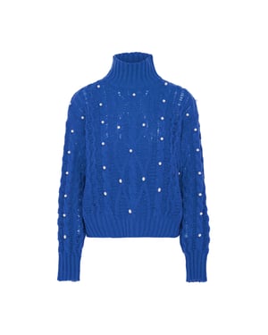 Faina trui met parels Dames KONING BLAUW