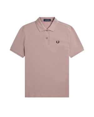 Fred Perry Dames/Dames Logo Poloshirt (Donkerroze)