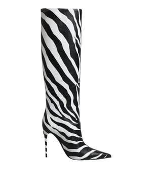 Zebra Print Kniehoge Laarzen
