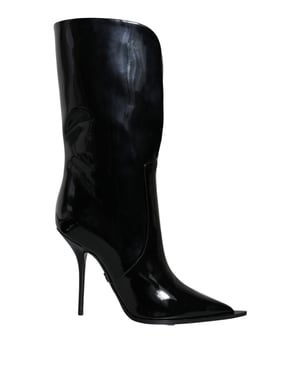 Patentleren Halfhoge Laarzen Met Stiletto Hak