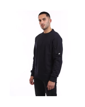 Men's C.P. Company Diagonal Raised Fleece Lens Crewneck Sweatshirt in Navy
