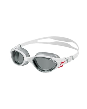 Speedo Heren Biofuse zwembril (Wit/Rood/Rook)