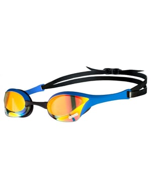 Arena Cobra Mirror Ultra Swipe Swimming Goggles (Yellow/Copper/Blue)