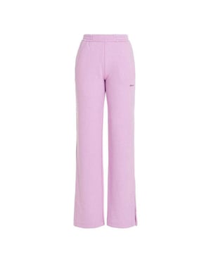 Off White Unisex Sweatbroek met Taps toelopende pijpen voor volwassenen (Lila)
