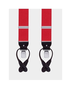 Profuomo Bretels braces luxe 35mm solid red pp1l00001c/600