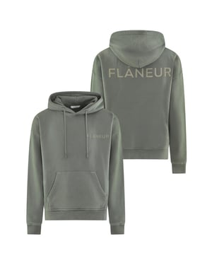 Flaneur Homme Heren doublelogo washed hoodie beige