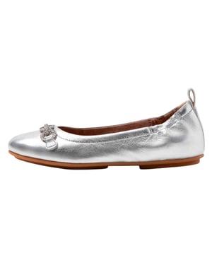 Fit Flop Dam/Ladies Allegro Sparkle Ballerina Flats (Silver)