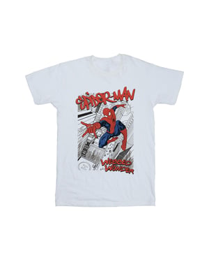 Marvel Jongens Spider-Man Sketch City T-Shirt (Wit)