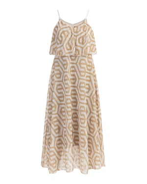 Faina Maxi jurk Dames beige wit