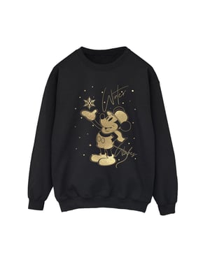 Disney Dames/Dames Winter Wishes Mickey Mouse Sweatshirt (Zwart)