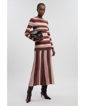 Stripe Long Sleeve Knitted Maxi Dress