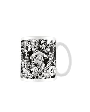 Marvel Tecken Mug (Vit/Svart)