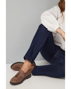 Good For The Sole: Wide Fit Paula Faux Suede Tassel Loafers
