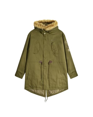 Lambretta Mens Cotton Canvas Parka (Khaki Green)