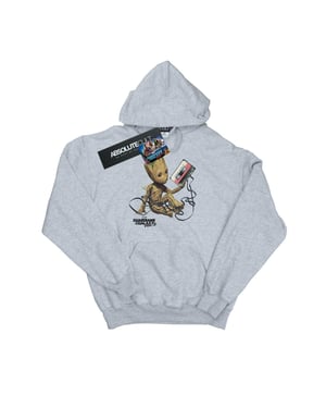 Marvel Pojkar Guardians Of The Galaxy Groot Tape Hoodie (Sport Grå)