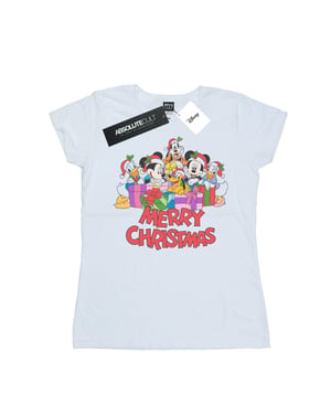 Disney Dames/Dames Mickey Mouse And Friends Kerst Katoenen T-Shirt (Wit)