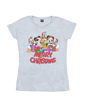 Disney Dames/Dames Mickey Mouse And Friends Kerst Katoenen T-Shirt (Sportgrijs)