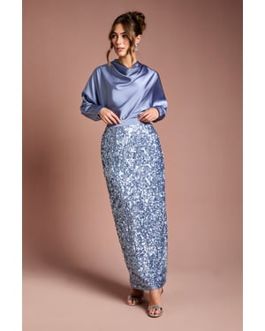 Sequin Column Maxi Skirt